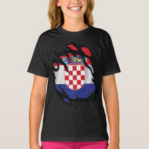 Kroatische gescheurde vlag t-shirt