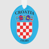 Kroatische gevaccineerde kerstacrylversiering ornament (voorkant)