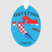 Kroatische gevaccineerde kerstacrylversiering ornament (achterkant)