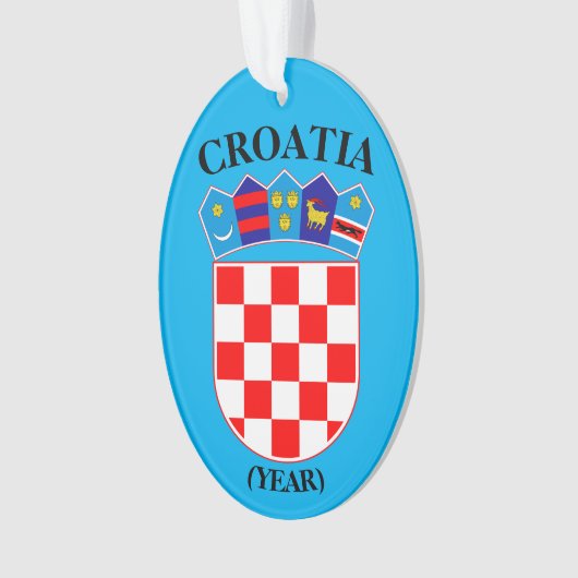 Kroatische gevaccineerde kerstacrylversiering ornament (voorkant)