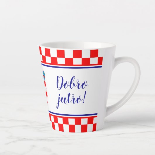 Kroatische Goedemorgen Dobro Jutro Latte Mok (Rechts)