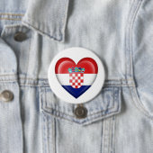 Kroatische hartvlag op wit ronde button 7,6 cm (In situ)