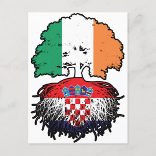 Kroatische Ierse vlag - boomstamwortels Briefkaart