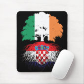 Kroatische Ierse vlag - boomstamwortels Muismat (Met muis)