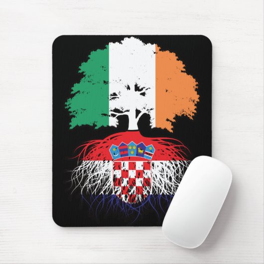 Kroatische Ierse vlag - boomstamwortels Muismat (Met muis)