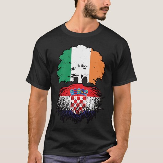 Kroatische Ierse vlag - boomstamwortels T-shirt (Voorkant)