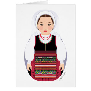 Kroatische Kaart Lika Brunette Matryoshka
