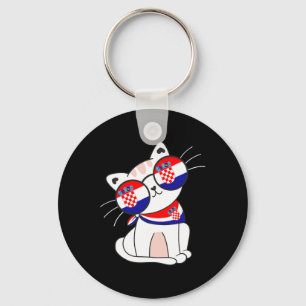 Kroatische Kat Kroatische Vlag Vakantie Grappige K Sleutelhanger