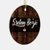 Kroatische kerst van Merry, Sretan Božić Rustic Keramisch Ornament (Rechts)