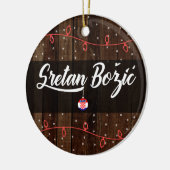 Kroatische kerst van Merry, Sretan Božić Rustic Keramisch Ornament (Links)