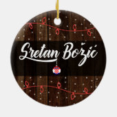 Kroatische kerst van Merry, Sretan Božić Rustic Keramisch Ornament (Achterkant)