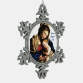 Kroatische kerstversiering - religieus tin sneeuwvlok ornament (Links)
