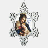 Kroatische kerstversiering - religieus tin sneeuwvlok ornament (Rechts)
