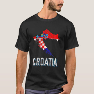 Kroatische Kroatische Kroatische vlag Kaart Zagreb T-shirt