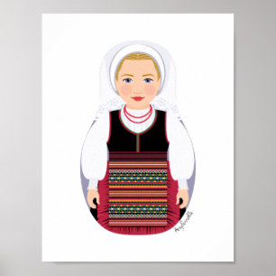 Kroatische Lika Blonde Matryoshka Poster