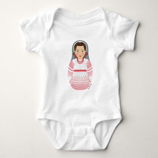 Kroatische Matryoshka Baby Bodysuit (Voorkant)