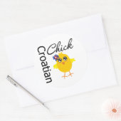 Kroatische meid ronde sticker (Envelop)