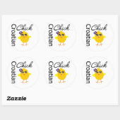 Kroatische meid ronde sticker (Vel)