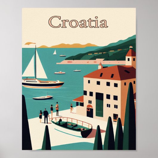 Kroatische minimalistische vintage poster Art (Voorkant)