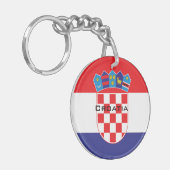 Kroatische nationale vlaggenpatriottische cadeaus sleutelhanger (Voorkant Links)