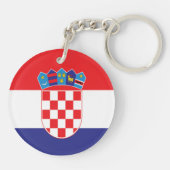 Kroatische nationale vlaggenpatriottische cadeaus sleutelhanger (Achterkant)