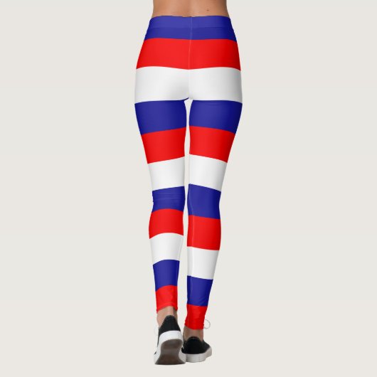 Kroatische nationale vlagkleuren horizontaal gestr leggings (Achterkant)