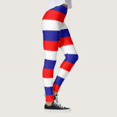 Kroatische nationale vlagkleuren horizontaal gestr leggings (Rechts)