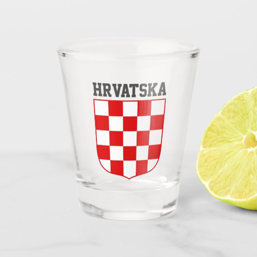 Kroatische patroonmantel shot glas (Voorkant)