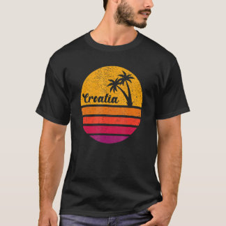 Kroatische Retrostijl 70-80  palmzonnebomen T-shirt