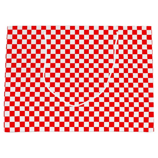 Kroatische rode en witte chequers groot cadeauzakje (Voorkant)