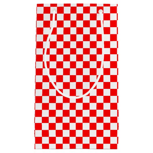 Kroatische rode en witte chequers klein cadeauzakje (Voorkant)