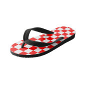 Kroatische rode en witte cheques kinder teenslippers (Schuin)