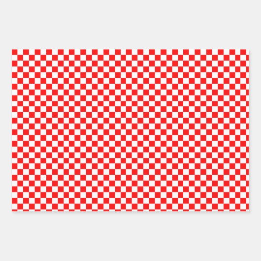 Kroatische rode en witte cheques — Papierblad met  Inpakpapier Vel (Voorkant)