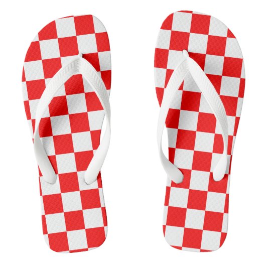 Kroatische Rode en Witte Controleurs Teenslippers (Voetbed)