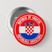 Kroatische ronde Emblem Button 7,6 Cm (Voorkant /achterkant)