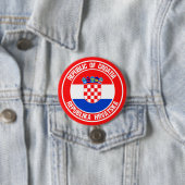 Kroatische ronde Emblem Button 7,6 Cm (In situ)