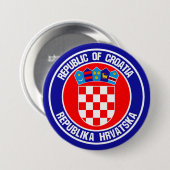 Kroatische ronde Emblem Button 7,6 Cm (Voorkant /achterkant)