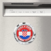 Kroatische ronde Emblem Magneet (Insitu (Vaatwasser))