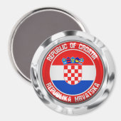 Kroatische ronde Emblem Magneet (Voorkant / Achterkant)