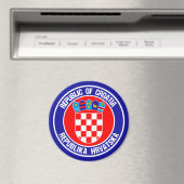 Kroatische ronde Emblem Magneet (Insitu (Vaatwasser))