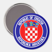 Kroatische ronde Emblem Magneet (Voorkant / Achterkant)