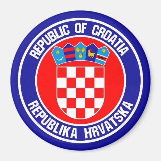 Kroatische ronde Emblem Magneet (Voorkant)