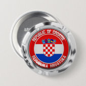 Kroatische ronde Emblem Ronde Button 7,6 Cm (Voorkant /achterkant)