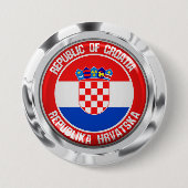 Kroatische ronde Emblem Ronde Button 7,6 Cm (Voorkant)