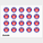 Kroatische ronde Emblem Ronde Sticker (Vel)