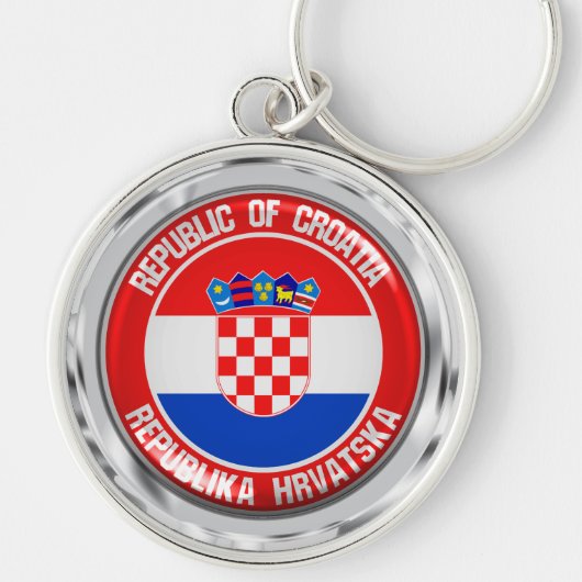 Kroatische ronde Emblem Sleutelhanger (Voorkant)