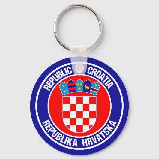 Kroatische ronde Emblem Sleutelhanger (Voorkant)