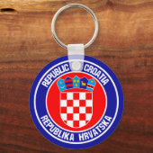 Kroatische ronde Emblem Sleutelhanger (Voorkant)