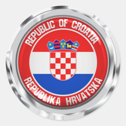 Kroatische ronde Emblem Sticker (Voorkant)