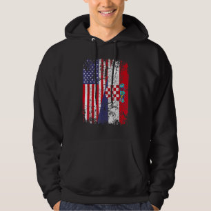 Kroatische roots Half Amerikaanse vlag Kroatië Hoodie